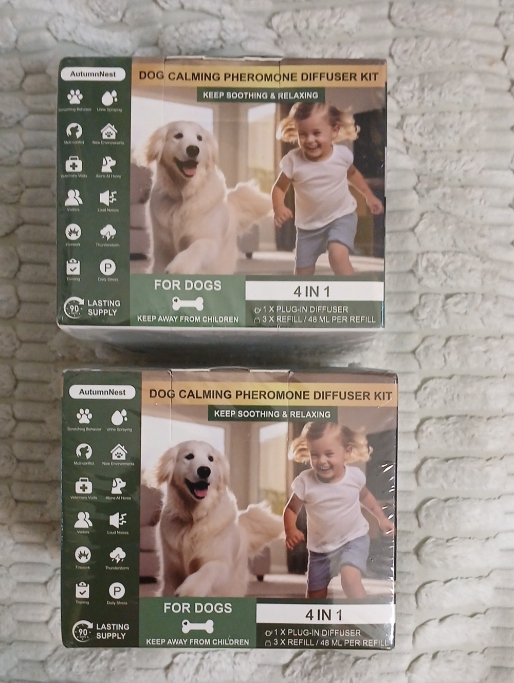 AuatumnNest 4 in 1 Dog Calming Pheromone Diffuser Kit (2 pks)